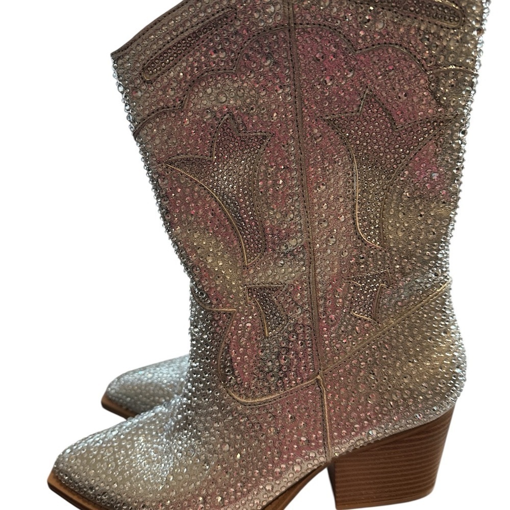 Crown Vintage Size 6.5 Womens Shimmer Western Boots Shoe Was Tried On in store - Picture 2 of 6